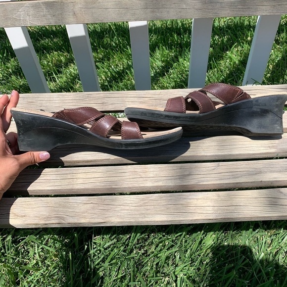 Clarks leather wedge sandals - Picture 4 of 8